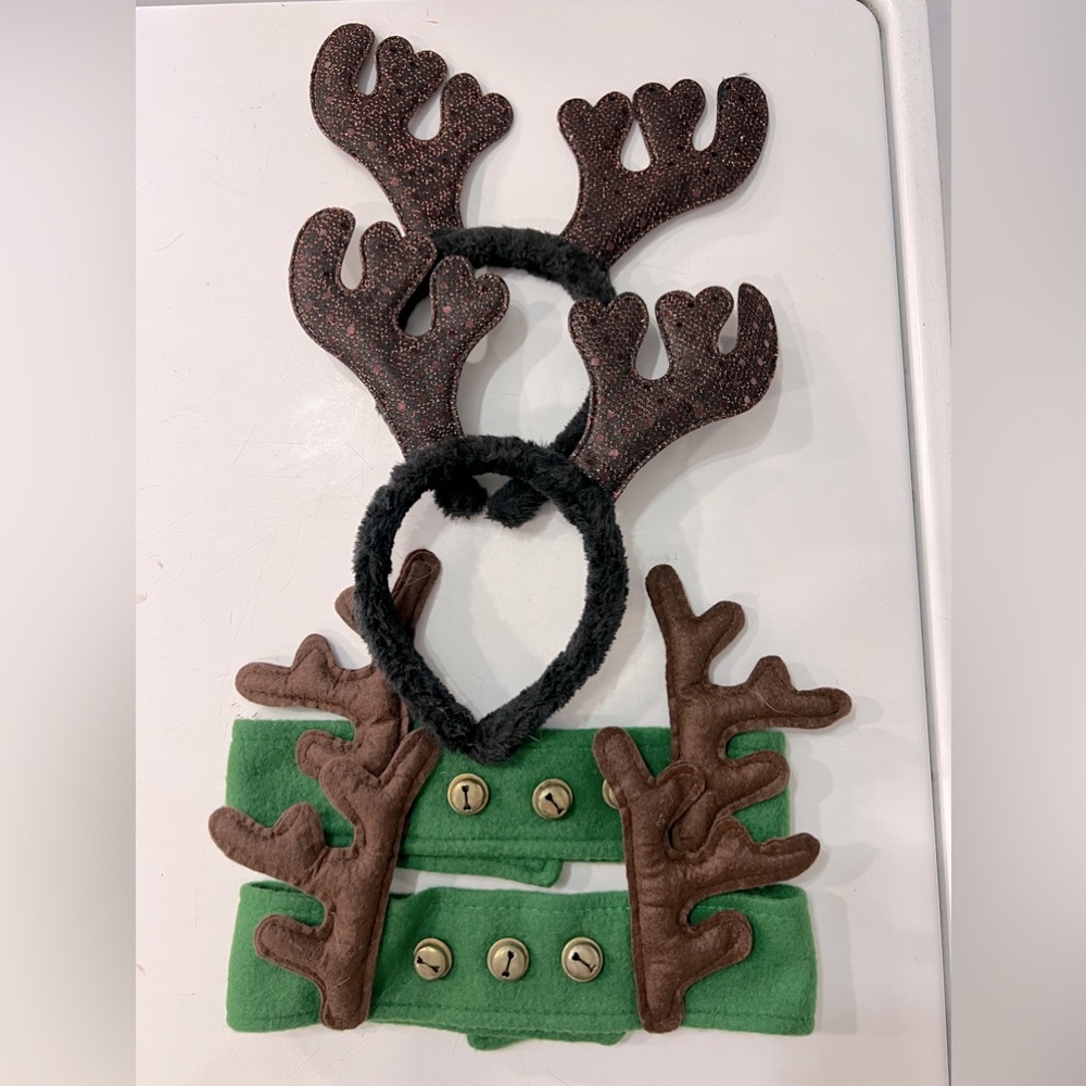 Reindeer and jingle bell headbands